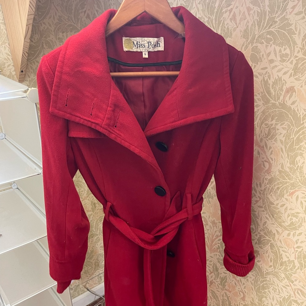 Red spring coat jacket